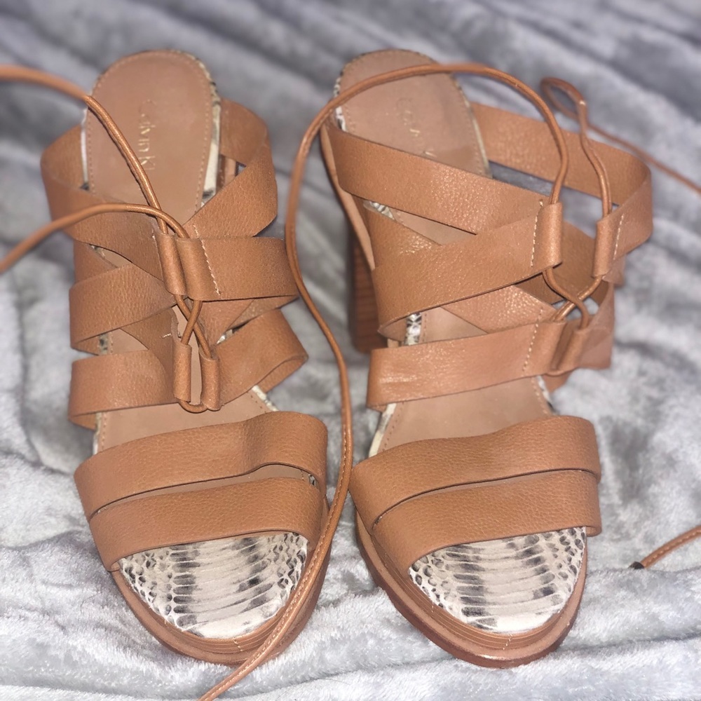 Calvin Klein lace up heel